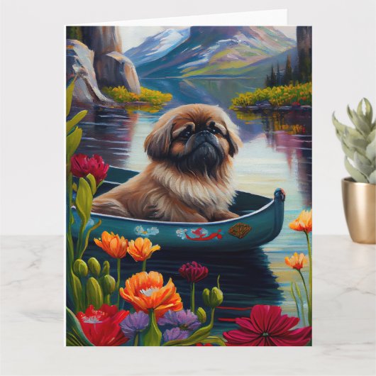 Pekingese op een peddel: een Schilderachtig avontu Kaart (Kleine Plant)