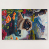 Pekingese op een peddel: een Schilderachtig avontu Legpuzzel (Horizontaal)