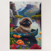 Pekingese op een peddel: een Schilderachtig avontu Legpuzzel (Verticaal)