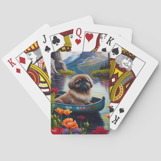 Pekingese op een peddel: een Schilderachtig avontu Pokerkaarten (Achterkant)