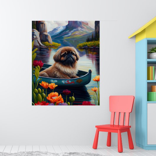 Pekingese op een peddel: een Schilderachtig avontu Poster (Kinderkamer 1)