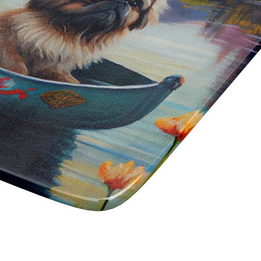 Pekingese op een peddel: een Schilderachtig avontu Snijplank (Hoek)