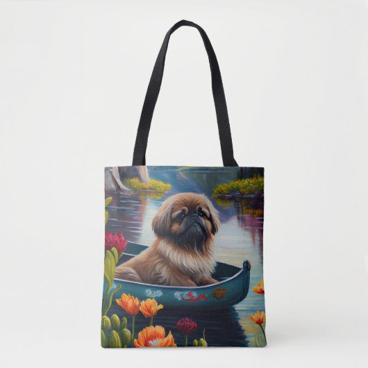 Pekingese op een peddel: een Schilderachtig avontu Tote Bag (Voorkant)