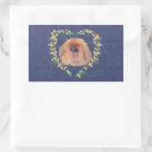 Pekingese Oranje bloesems Rechthoekige Sticker (Tas)