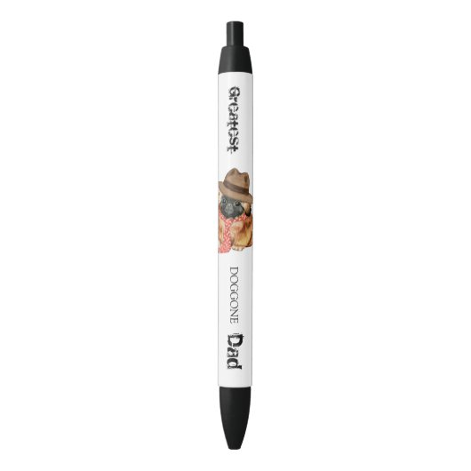 Pekingese Pap Zwarte Inktpen Inkt Pen (Voorkant Verticaal)