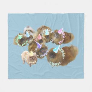 Pekingese Party Fleece Deken