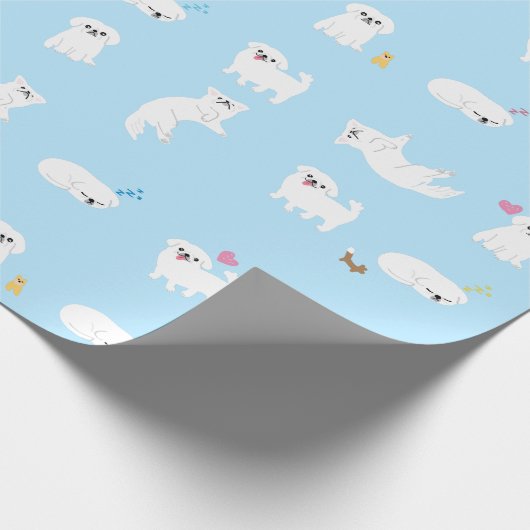 Pekingese patroonverlooppapier cadeaupapier (Hoek)