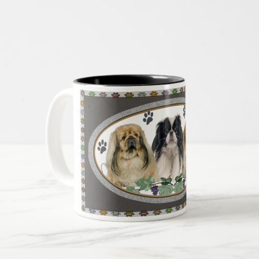 Pekingese Pawprints Mok (Voorkant links)
