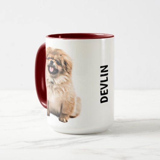 Pekingese Personalized Mug Mok (Voorkant links)