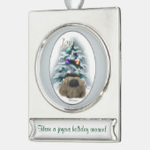 Pekingese Persoonlijke Kerstmis Verzilverd Banner Ornament (Links)