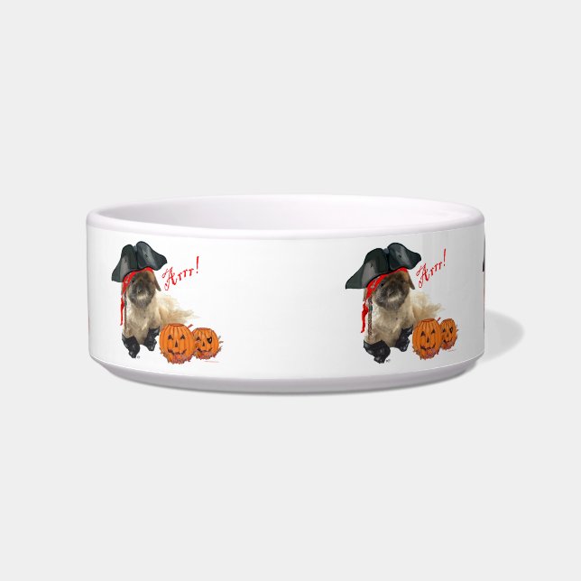 Pekingese Piraat Voerbakje (Voorkant)