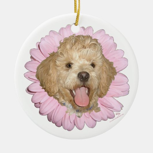 Pekingese / Poodle Mix Springtime-ventilator Keramisch Ornament (Voorkant)