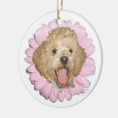 Pekingese / Poodle Mix Springtime-ventilator Keramisch Ornament (Links)