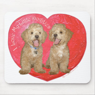 Pekingese / Poodle Mix Valentijnsdag Muismat