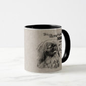 Pekingese  portret schattig citaat mok (Voorkant rechts)