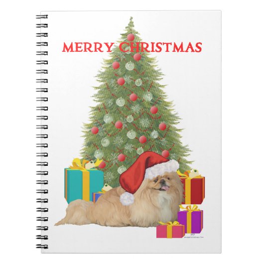 Pekingese Prettig kerstfeest Notitieboek (Voorkant)