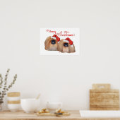 Pekingese Prettig Kerstfeest Poster (Keuken)