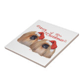 Pekingese Prettig kerstfeest Tegeltje (Zijkant)