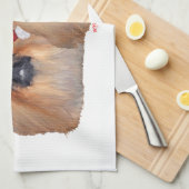Pekingese Prettig kerstfeest Theedoek (Quarter Fold)