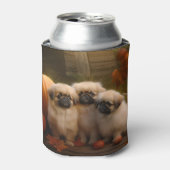 Pekingese Pup Autumn Delight Pompoen  Blikjeskoeler (Blikje Voorkant)