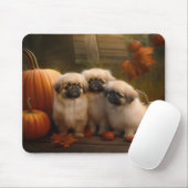 Pekingese Pup Autumn Delight Pompoen Muismat (Met muis)