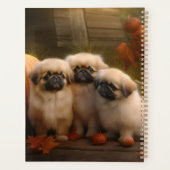 Pekingese Pup Autumn Delight Pompoen Planner (Achterkant)