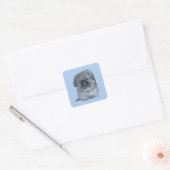 Pekingese Pup Blue Vierkante Sticker (Envelop)