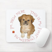 Pekingese Pup First Kerstmis Muismat (Met muis)