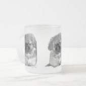 Pekingese Pup Matglas Koffiemok (Voorkant links)