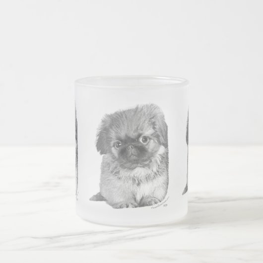 Pekingese Pup Matglas Koffiemok (Center)