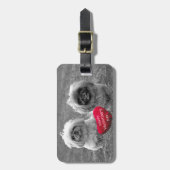 Pekingese Puppies wensen een fijne Valentijnsdag Bagagelabel (Voorkant verticaal)