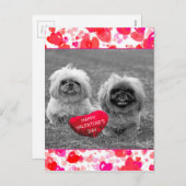 Pekingese Puppies wensen een fijne Valentijnsdag Feestdagenkaart