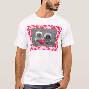 Pekingese Puppies wensen een fijne Valentijnsdag T-shirt