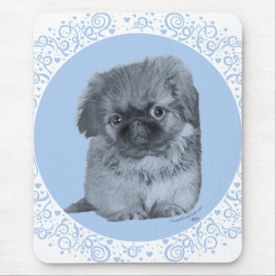 Pekingese Puppy Blauw Muismat