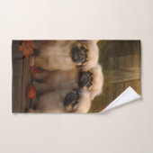 Pekingese Puppy Herfst Verrukking Pompoen Bad Handdoek (Handdoek)