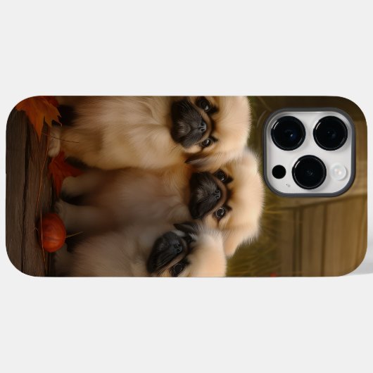 Pekingese Puppy Herfst Verrukking Pompoen Case-Mate iPhone Case (Achterkant (horizontaal))