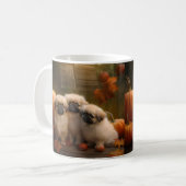 Pekingese Puppy Herfst Verrukking Pompoen Koffiemok (Voorkant links)