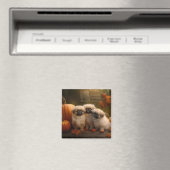 Pekingese Puppy Herfst Verrukking Pompoen Magneet (Insitu (Vaatwasser))