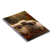 Pekingese Puppy Herfst Verrukking Pompoen Notitieboek (Rechterzijde)