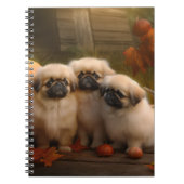 Pekingese Puppy Herfst Verrukking Pompoen Notitieboek (Voorkant)