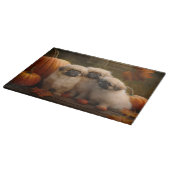 Pekingese Puppy Herfst Verrukking Pompoen Snijplank (Hoek)