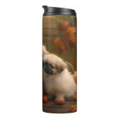 Pekingese Puppy Herfst Verrukking Pompoen Thermosbeker (Geroteerd rechts)