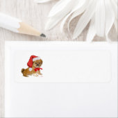 Pekingese Puppy Kerstmis Etiket (Insitu)