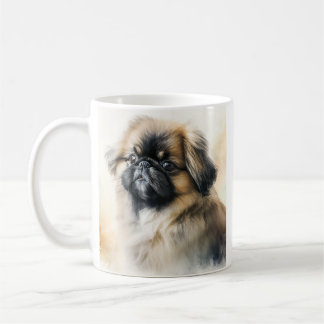 Pekingese puppy Waterverf schilderen Koffiemok