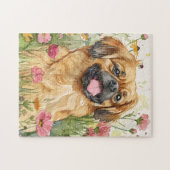 Pekingese Puzzel – Watercolor Honden Kunst (Horizontaal)