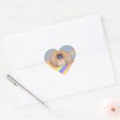 Pekingese regenboog hart sticker (Envelop)