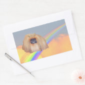 Pekingese regenboog rechthoekige sticker (Envelop)
