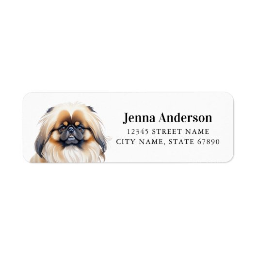 Pekingese Retouradreslabels Etiket (Voorkant)