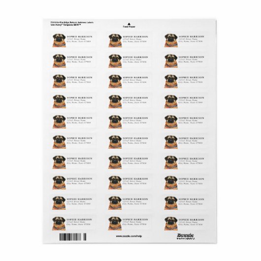 Pekingese Return Address Labels (Full Sheet)