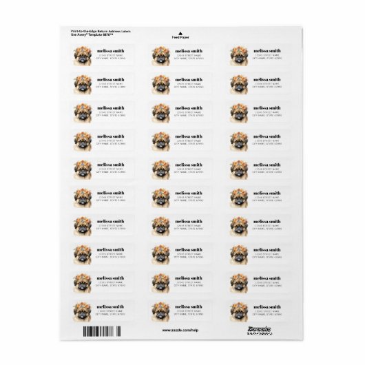 Pekingese Return Address Labels (Full Sheet)